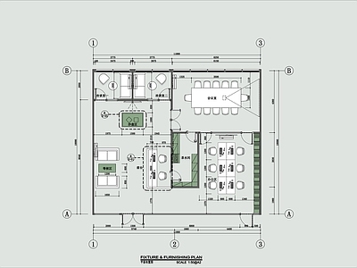 现代办公室室内 施工图