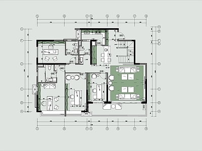 现代办公室室内 施工图