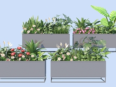 现代花箱 移动花箱 植物花箱