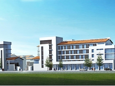 社会疗养院敬老院建筑 施工图 效果图