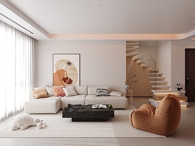 现代loft客餐厅 茶室