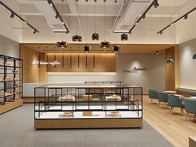 现代原木咖啡甜品店