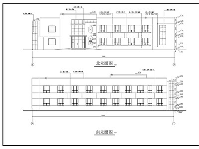 某工厂两层办公楼立面 施工图