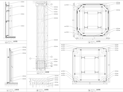 柱子墙身造型节点大样图 墙面通用节点