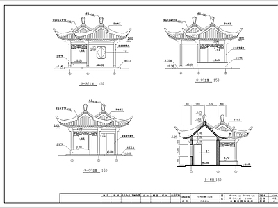 中式风格双亭 施工图