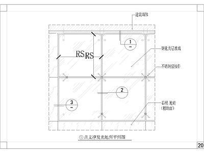 镜面玻璃墙面节点大样 施工图 墙面通用节点