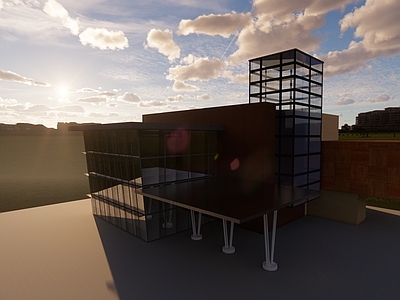 现代展览馆建筑 特殊建筑物 镜面建筑物