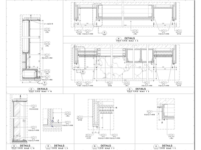 电视背景造型背景墙身节点大样图 施工图 墙面节点
