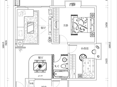家装墙面平立面节点 施工图 平层