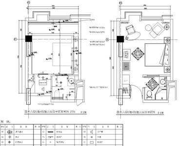 北京市朝林酒店客房装修施工图 效果图