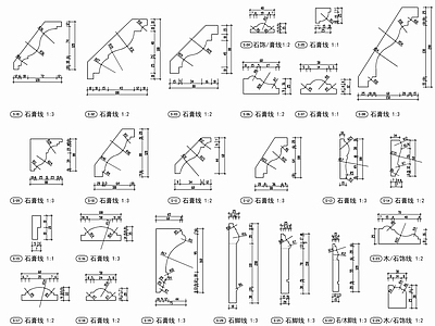 踢脚线阴角线各类线条节点详图