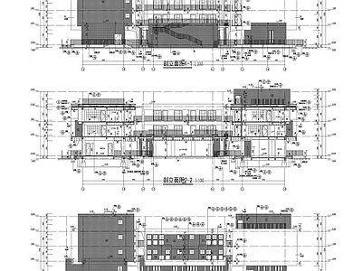 大型幼儿园整体建筑 外圈商铺设计节点 施工图