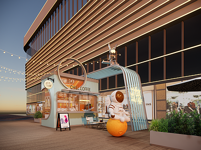 现代餐厅 咖啡厅 奶茶店 冷饮店 步行街 夜市