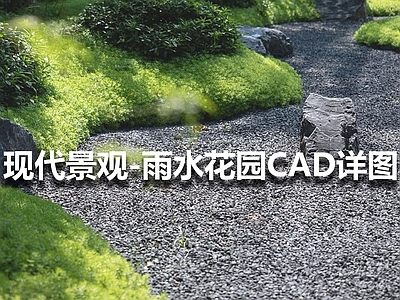 现代景观雨水花园砾石详图 施工图