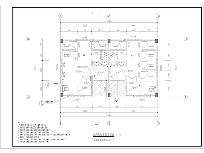 木饰条屋顶公厕含结构水电 施工图