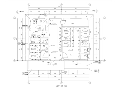 坡屋顶仿古公厕 三种规格布局 施工图