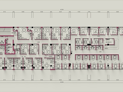 900㎡茶楼棋牌室平面布置图