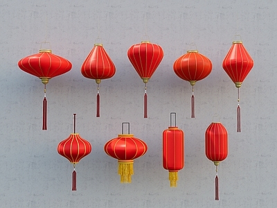 中式灯笼 红 彩灯 节日灯彩 传统礼灯