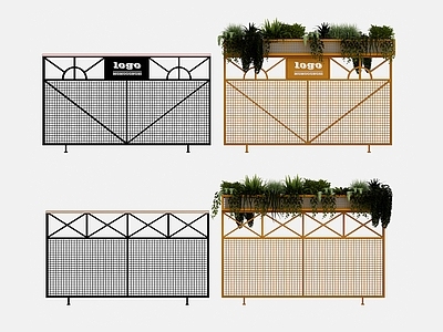 铁艺隔断植物花架 工业LOFT隔断 植物 植物花架 沙发卡座隔断  镂空