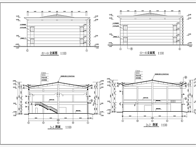 多层生产车间建筑 施工图 工业建筑 产业园建筑