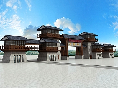 中式古建筑大门