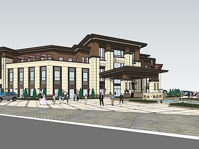 新中式高端商务会所建筑