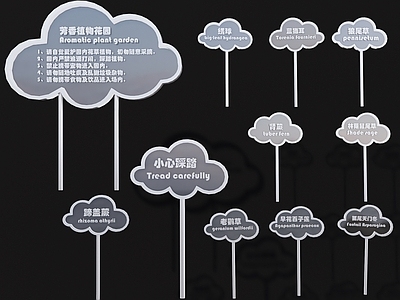 现代植物指示牌 植物认知标识牌 导视牌 植物科普牌