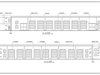某钢结构车间建筑 施工图 工业建筑 产业园建筑