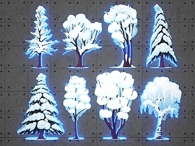 现代雪景树装饰灯