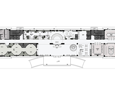 现代风格办公楼大堂展厅平面图