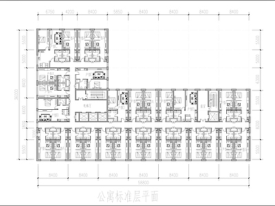 公寓标准层建筑平面图