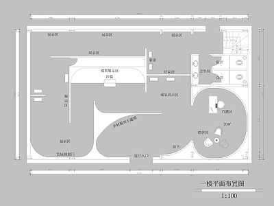 乡村振兴展厅直播间室内 施工图