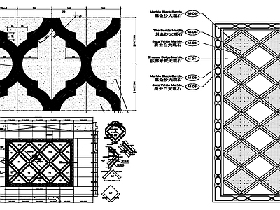 地面拼花地拼节点 施工图
