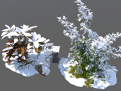 雪景灌木 景观庭院小品