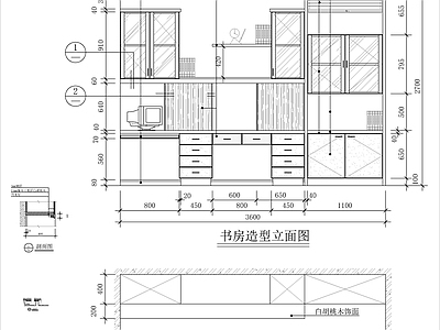 书架柜子节点 施工图 柜类 家具节点详图