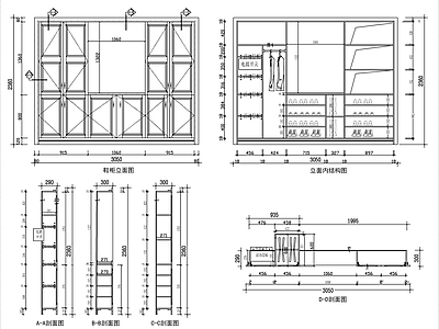 30款鞋柜节点 施工图 柜类 家具节点详图