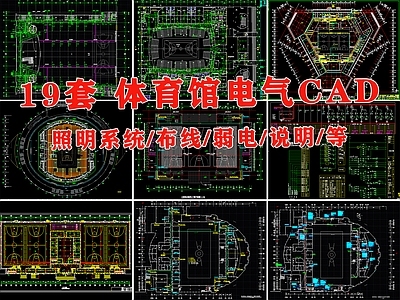 19套体育馆建筑电气详图 施工图 电气图