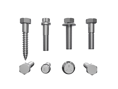 现代螺钉 螺母 螺柱 螺杆 五金件