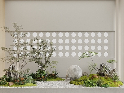 现代植物景观造景 小品 树 植物堆