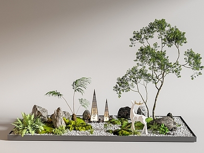 现代庭院小品 室内景观造景 植物组合 植物堆 微景观