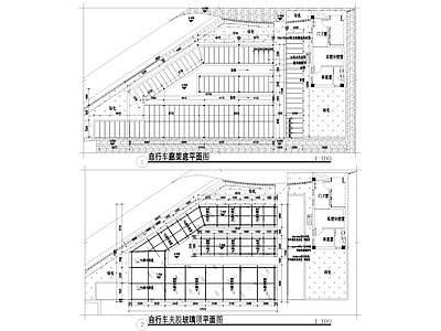 自行车停车棚廊架节点大样 施工图 户外