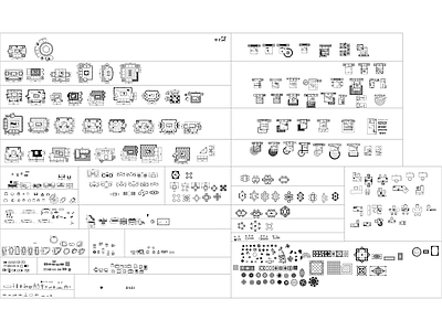 家装工装综合图库大全 图块图集 平立面图块 植物 装饰构建 洁具 灯具