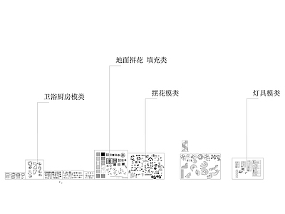 家装工装综合图库大全 图块图集 平立面图块 餐厅 植物 装饰构件 洁具 工装图库