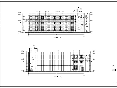 现代简约风格多层生产车间建施图 工业建筑 产业园建筑