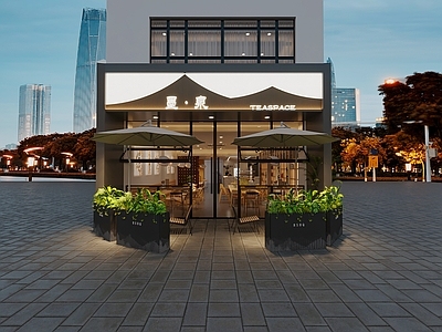 新中式 馆门头 茶馆头 透光板头 餐饮头 咖啡店门头 餐饮门头