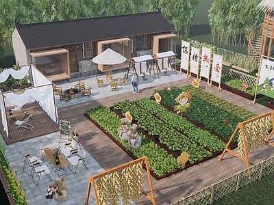 现代乡村菜园庭院 农村菜地庭院 共享农场 一米菜园 田地蔬菜 田园农家乐