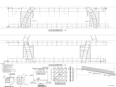 屋面连廊钢结构节点 施工图 结构节点图