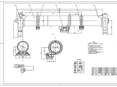 滚筒式烘干机外形图装配图 施工图