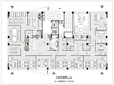 1200办公会所 平面图