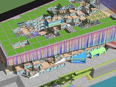 现代展览馆建筑 体块叠加峡谷造型城市博物馆艺术中心